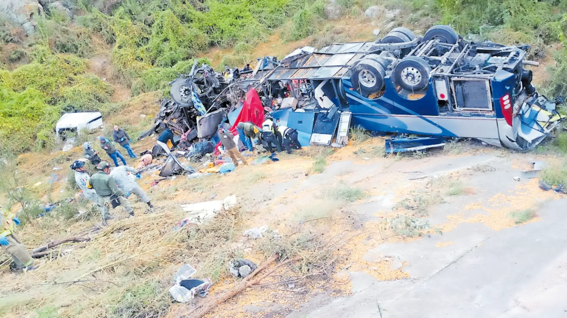 Autobús colisionado